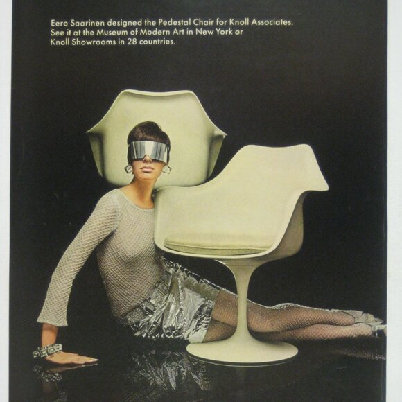 Eero Saarinen Pedestal Chair Knoll Print Ad 1960s Modern Design Furniture MOD - Picture 2 of 2